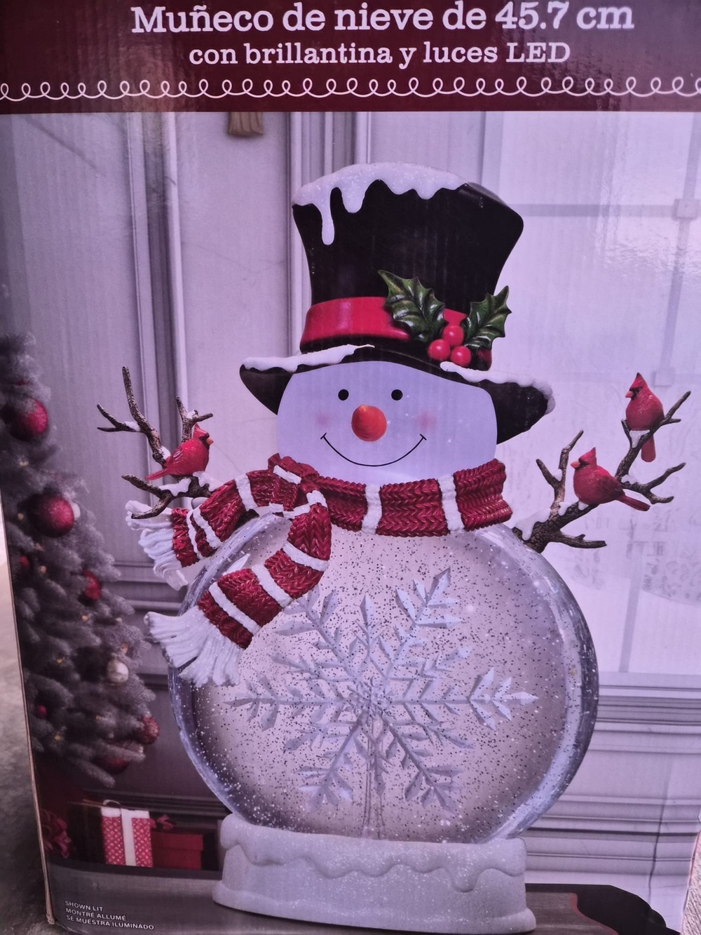 NEW 18" Premium Holiday Snowman Water Globe with LED Lights & Swirling Glitter